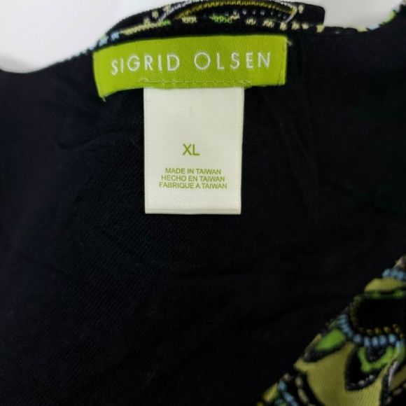 Sigrid Olsen XL Green Long Sleeve Blouse Shirt - Picture 7 of 8